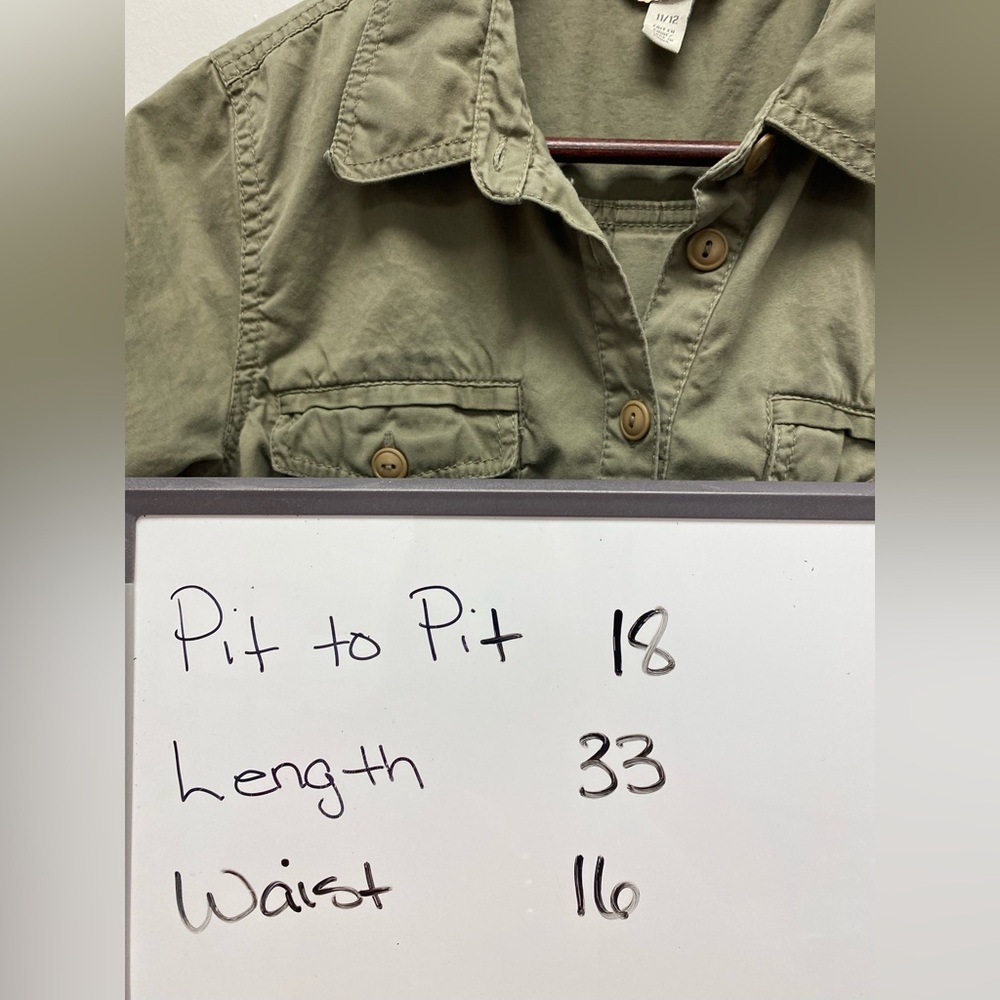 4 for $25 💚 Jacob Connexion Olive Green Utility Shirt Dress 💚 - 11/12 - Picture 7 of 7
